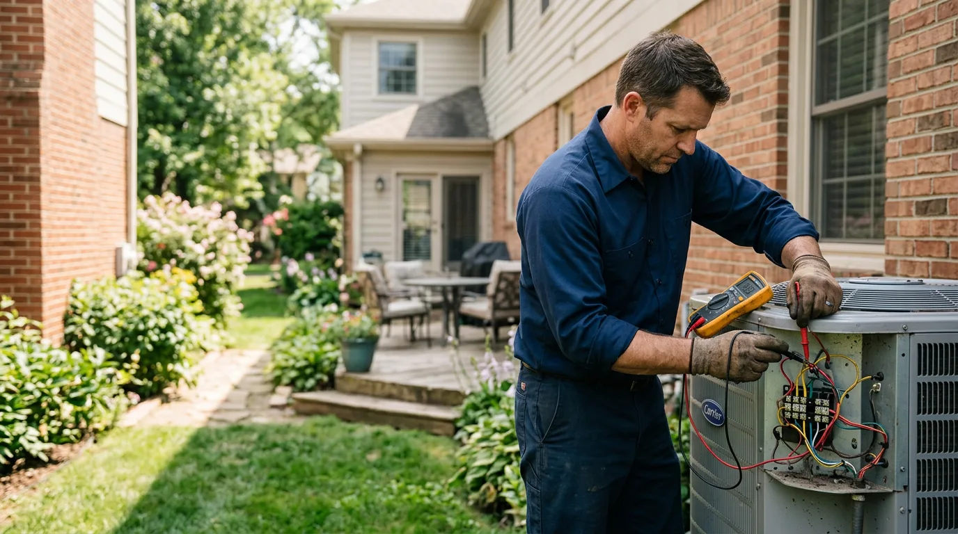 HVAC technician working near Mount Hope, KS